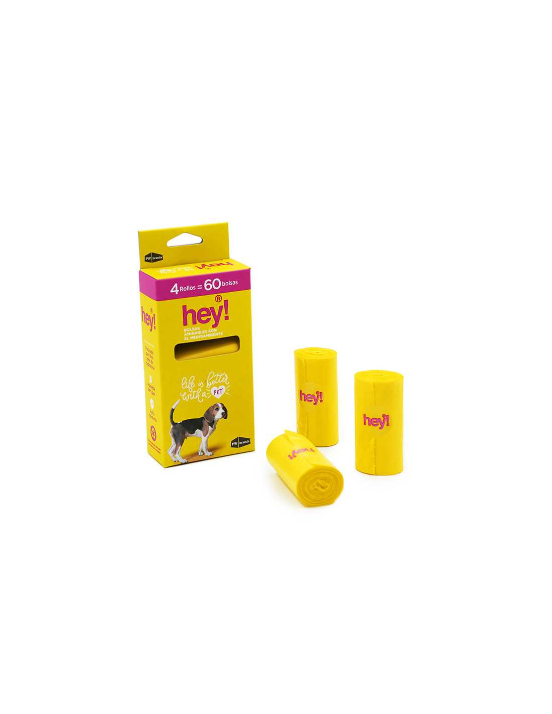 HEY! CAJA 4 ROLLOS DE 15 BOLSAS