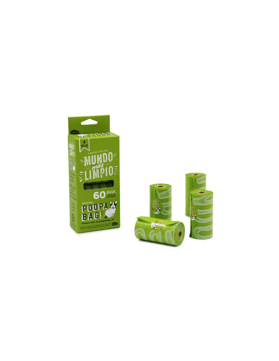 POOPA BAG! CAJA 4 ROLLOS DE 15 BOLSAS